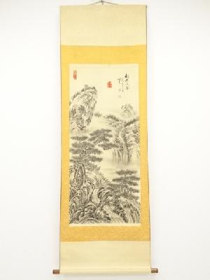 作家物　山水　肉筆絹本掛軸